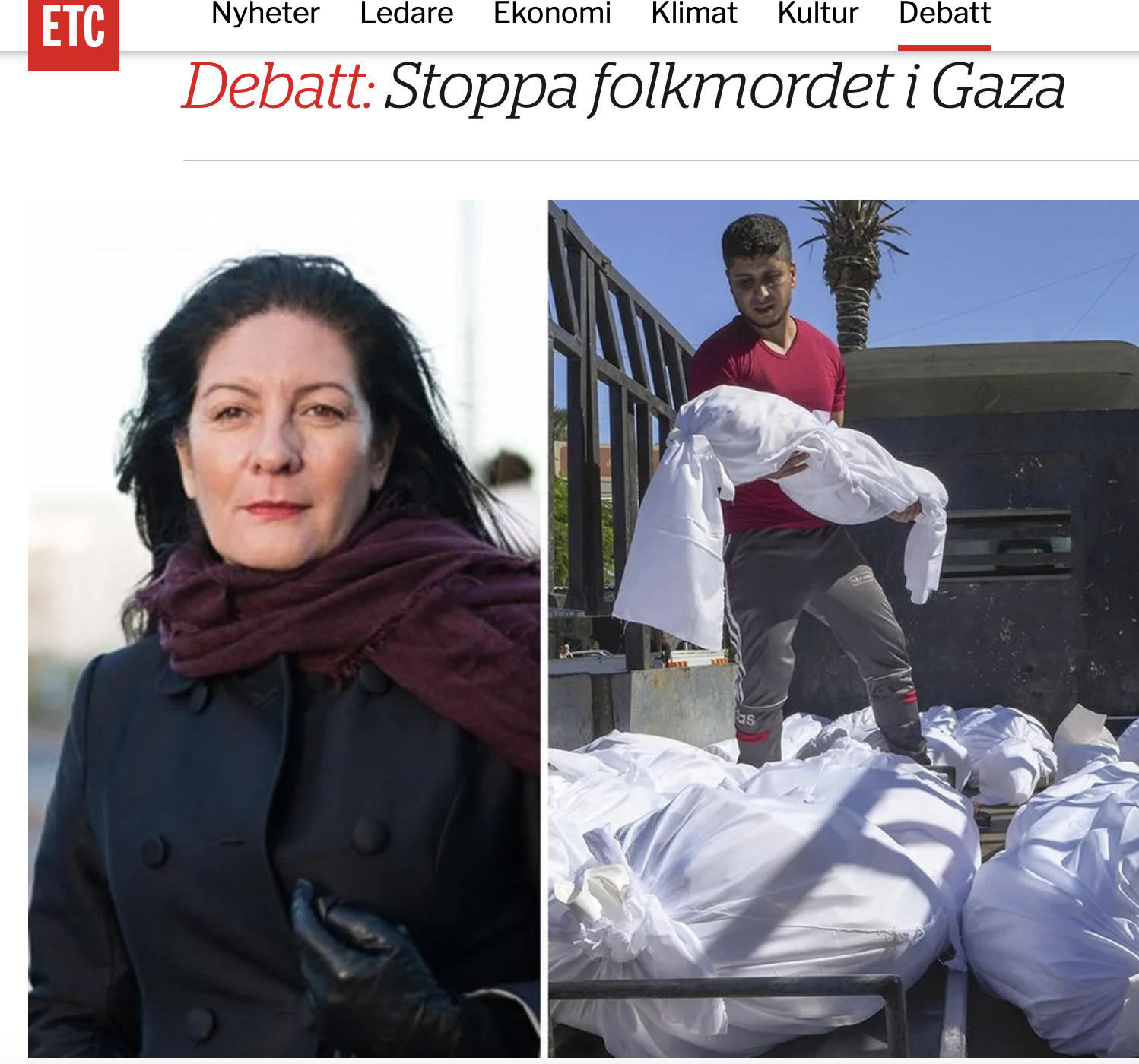 ETC Debatt: Stoppa folkmordet i Gaza