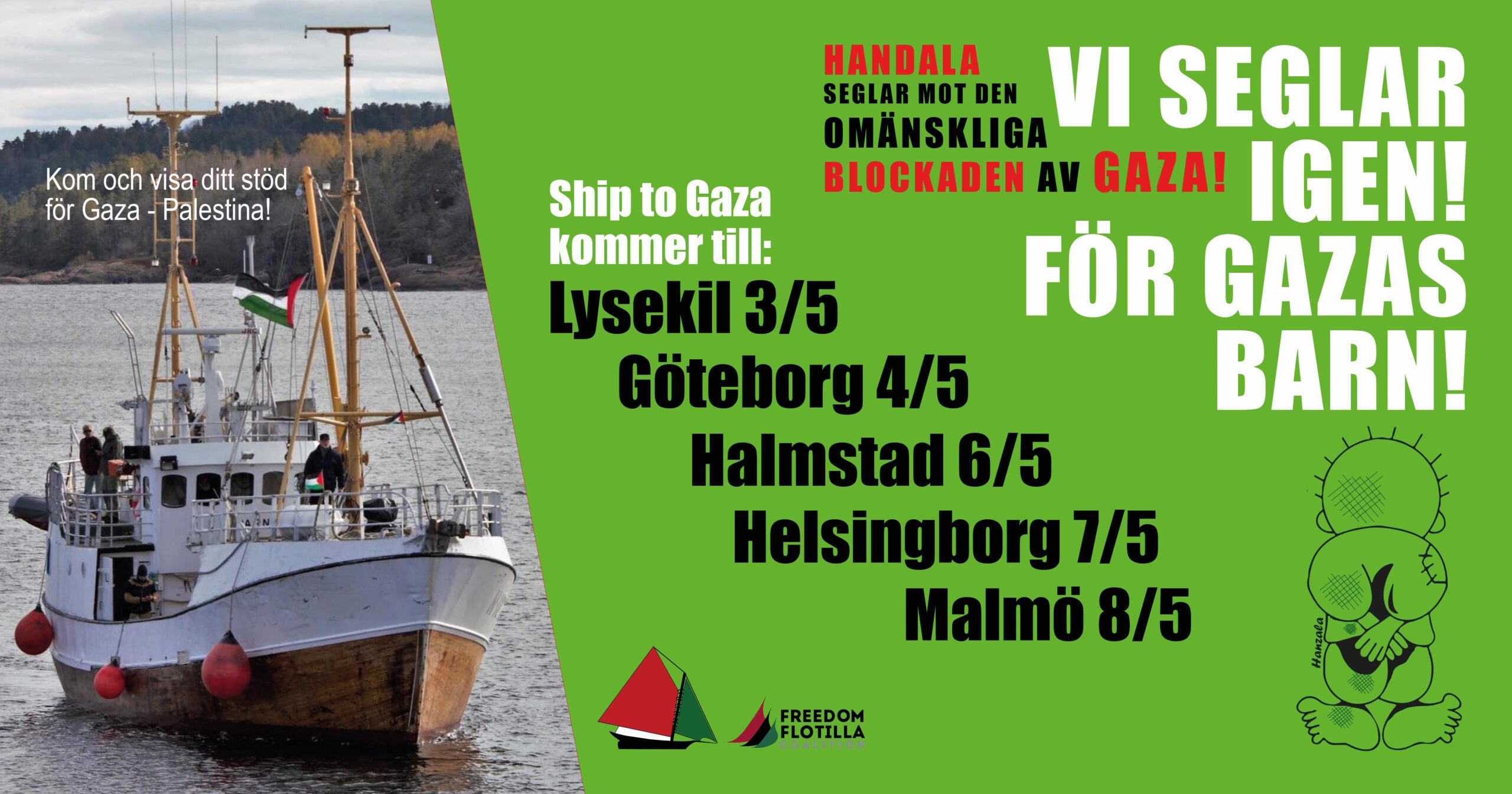 Ship to Gaza Sverige seglar igen! Besöker fem hamnar i Sverige